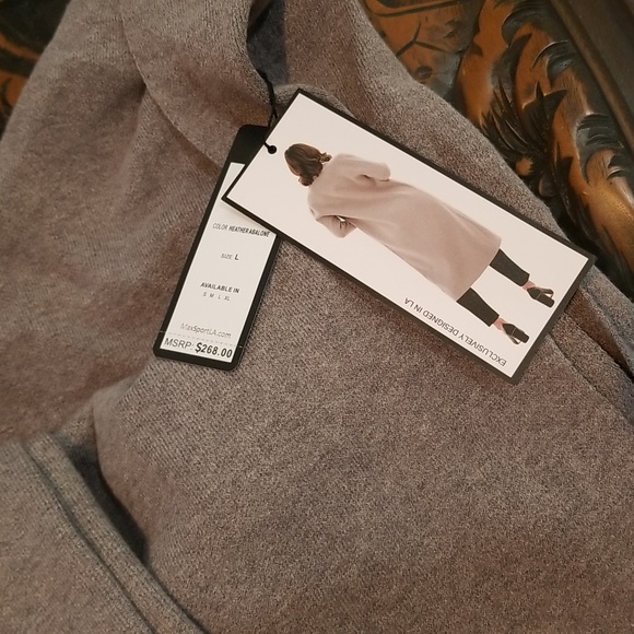 Max Sport Women Maxi Open Front Cardigan  Size L Gray Heather Abalone - Picture 5 of 12